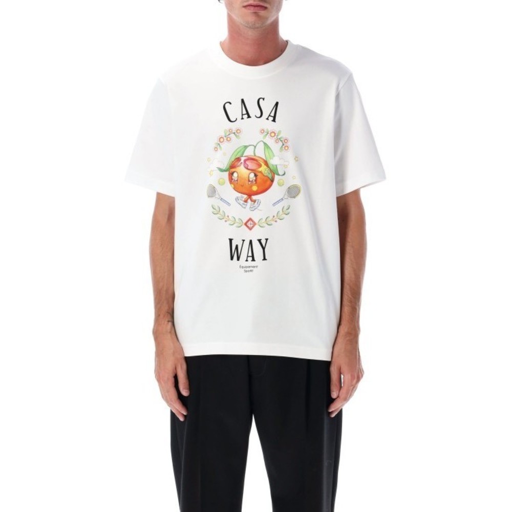Casablanca White Casa Way Orange Mascot T-Shirt - NWT